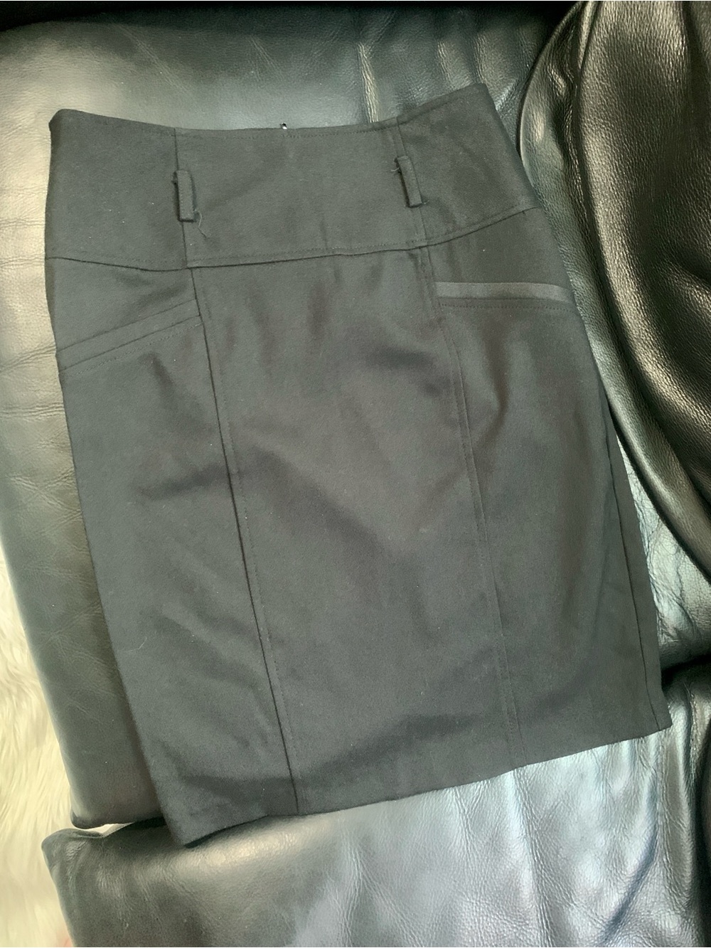 Have Black Pencil Skirt with Front Panel Detail